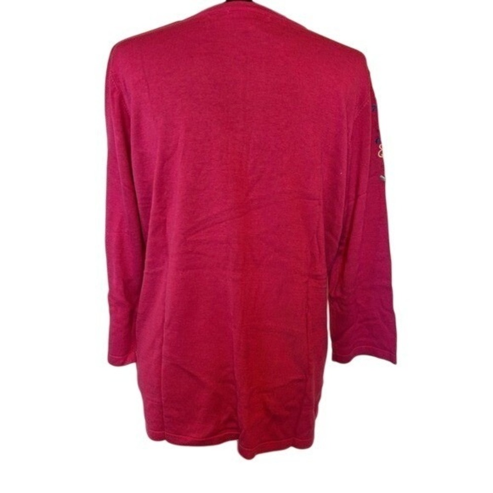 NIB Norm Thompson Pink Berry with Floral Embroidery Cardigan Sweater Size‎ Large - Picture 2 of 5